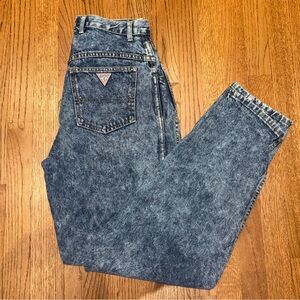 Vintage Guess Women’s Denim Relaxed Jeans in Acid Blue